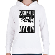 PRINTFASHION PUBG - Pochinki is my City - Női kapucnis pulóver - Fehér női pulóver, kardigán