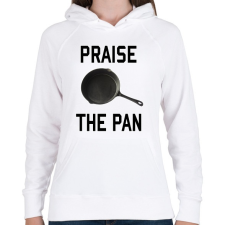 PRINTFASHION PUBG - Praise the Pan - Női kapucnis pulóver - Fehér női pulóver, kardigán