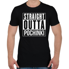 PRINTFASHION PUBG - Straight Outta Pochinki - Férfi póló - Fekete férfi póló