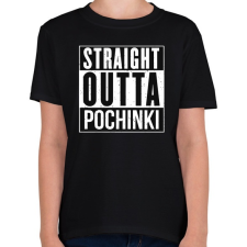 PRINTFASHION PUBG - Straight Outta Pochinki - Gyerek póló - Fekete gyerek póló