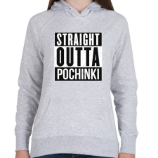 PRINTFASHION PUBG - Straight Outta Pochinki - Női kapucnis pulóver - Sport szürke női pulóver, kardigán