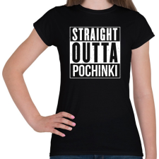 PRINTFASHION PUBG - Straight Outta Pochinki - Női póló - Fekete női póló