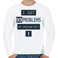 PRINTFASHION Pubg Surviving - Férfi pulóver - Fehér