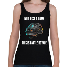 PRINTFASHION PUBG - This is Battle Royale (Fehér) - Női atléta - Fekete női trikó