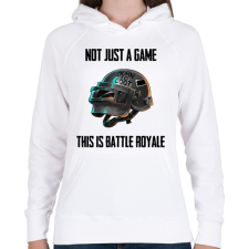 PRINTFASHION PUBG - This is Battle Royale (Fekete) - Női kapucnis pulóver - Fehér női pulóver, kardigán