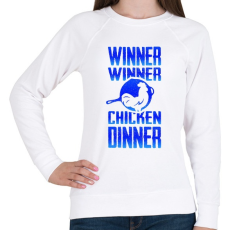 PRINTFASHION PUBG - WINNER (Kék) - Női pulóver - Fehér