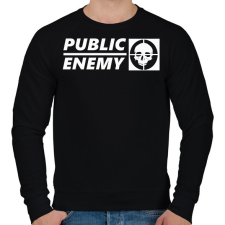 PRINTFASHION PUBLIC ENEMY FEHÉR - Férfi pulóver - Fekete férfi pulóver, kardigán