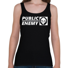 PRINTFASHION PUBLIC ENEMY FEHÉR - Női atléta - Fekete női trikó