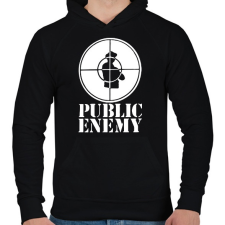 PRINTFASHION Public Enemy - Férfi kapucnis pulóver - Fekete férfi pulóver, kardigán