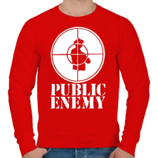 PRINTFASHION Public Enemy - Férfi pulóver - Piros férfi pulóver, kardigán