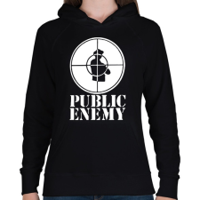 PRINTFASHION Public Enemy - Női kapucnis pulóver - Fekete női pulóver, kardigán