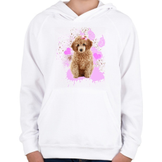 PRINTFASHION pudli - Gyerek kapucnis pulóver - Fehér