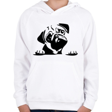 PRINTFASHION pug - Gyerek kapucnis pulóver - Fehér gyerek pulóver, kardigán