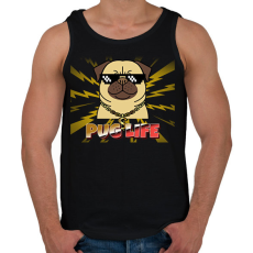 PRINTFASHION PUG LIFE 2 - Férfi atléta - Fekete