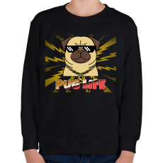 PRINTFASHION PUG LIFE 2 - Gyerek pulóver - Fekete