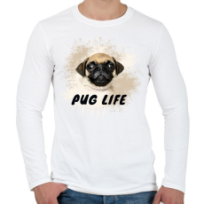 PRINTFASHION pug life - Férfi hosszú ujjú póló - Fehér