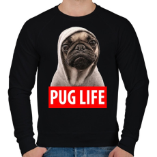 PRINTFASHION Pug Life - Férfi pulóver - Fekete
