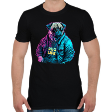 PRINTFASHION Pug Life - Mopsz - Férfi póló - Fekete férfi póló