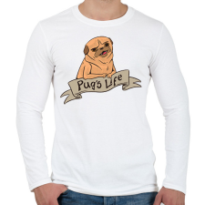 PRINTFASHION Pug's life - Férfi hosszú ujjú póló - Fehér férfi póló