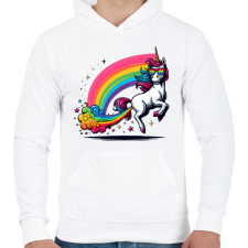 PRINTFASHION Pukikornis - Férfi kapucnis pulóver - Fehér férfi pulóver, kardigán