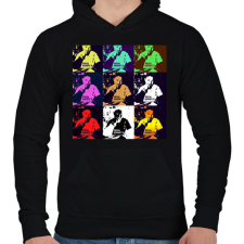 PRINTFASHION Pultnál Hangzott El - Férfi kapucnis pulóver - Fekete férfi pulóver, kardigán