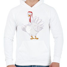 PRINTFASHION Pulyka - Férfi kapucnis pulóver - Fehér férfi pulóver, kardigán