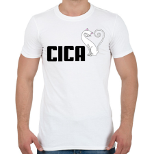 PRINTFASHION Pumacica - Férfi póló - Fehér férfi póló