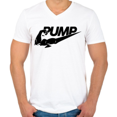 PRINTFASHION PUMP - Férfi V-nyakú póló - Fehér