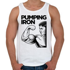 PRINTFASHION Pumping Iron - Férfi atléta - Fehér atléta, trikó