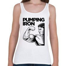 PRINTFASHION Pumping Iron - Női atléta - Fehér női trikó