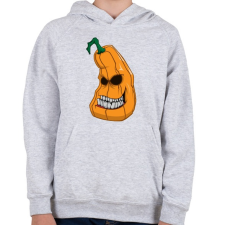 PRINTFASHION Pumpkin head - Gyerek kapucnis pulóver - Sport szürke gyerek pulóver, kardigán