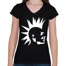 PRINTFASHION Punk 2 - Női V-nyakú póló - Fekete női póló