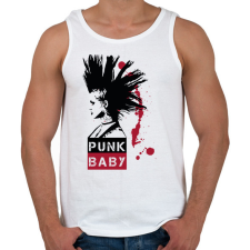 PRINTFASHION Punk Baby - Férfi atléta - Fehér atléta, trikó