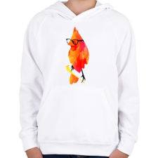 PRINTFASHION Punk birdy - Gyerek kapucnis pulóver - Fehér gyerek pulóver, kardigán