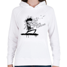 PRINTFASHION Punk forever - Női kapucnis pulóver - Fehér női pulóver, kardigán