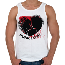 PRINTFASHION Punk love - Férfi atléta - Fehér atléta, trikó