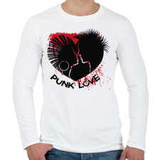 PRINTFASHION Punk love - Férfi hosszú ujjú póló - Fehér férfi póló