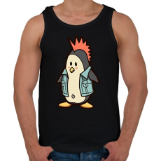 PRINTFASHION Punk pingvin - Férfi atléta - Fekete
