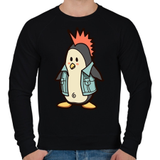 PRINTFASHION Punk pingvin - Férfi pulóver - Fekete férfi pulóver, kardigán