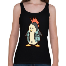 PRINTFASHION Punk pingvin - Női atléta - Fekete női trikó