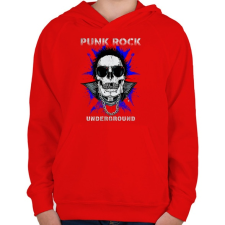 PRINTFASHION Punk rock - Gyerek kapucnis pulóver - Piros gyerek pulóver, kardigán
