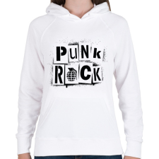 PRINTFASHION Punk Rock - Női kapucnis pulóver - Fehér női pulóver, kardigán