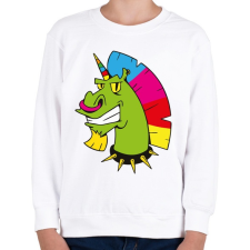 PRINTFASHION punk unicorn - Gyerek pulóver - Fehér gyerek pulóver, kardigán