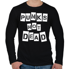 PRINTFASHION Punks not dead - Férfi hosszú ujjú póló - Fekete férfi póló