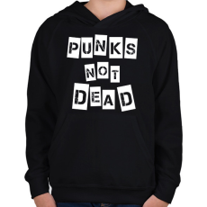 PRINTFASHION Punks not dead - Gyerek kapucnis pulóver - Fekete