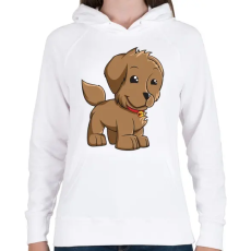 PRINTFASHION Puppy - Női kapucnis pulóver - Fehér