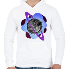 PRINTFASHION Purple cat planet - Férfi kapucnis pulóver - Fehér női pulóver, kardigán