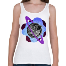 PRINTFASHION Purple cat planet - Női atléta - Fehér női trikó