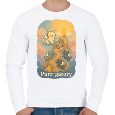 PRINTFASHION Purr-gatory - Férfi pulóver - Fehér