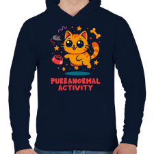 PRINTFASHION Purranormal Activity - Férfi kapucnis pulóver - Sötétkék férfi pulóver, kardigán